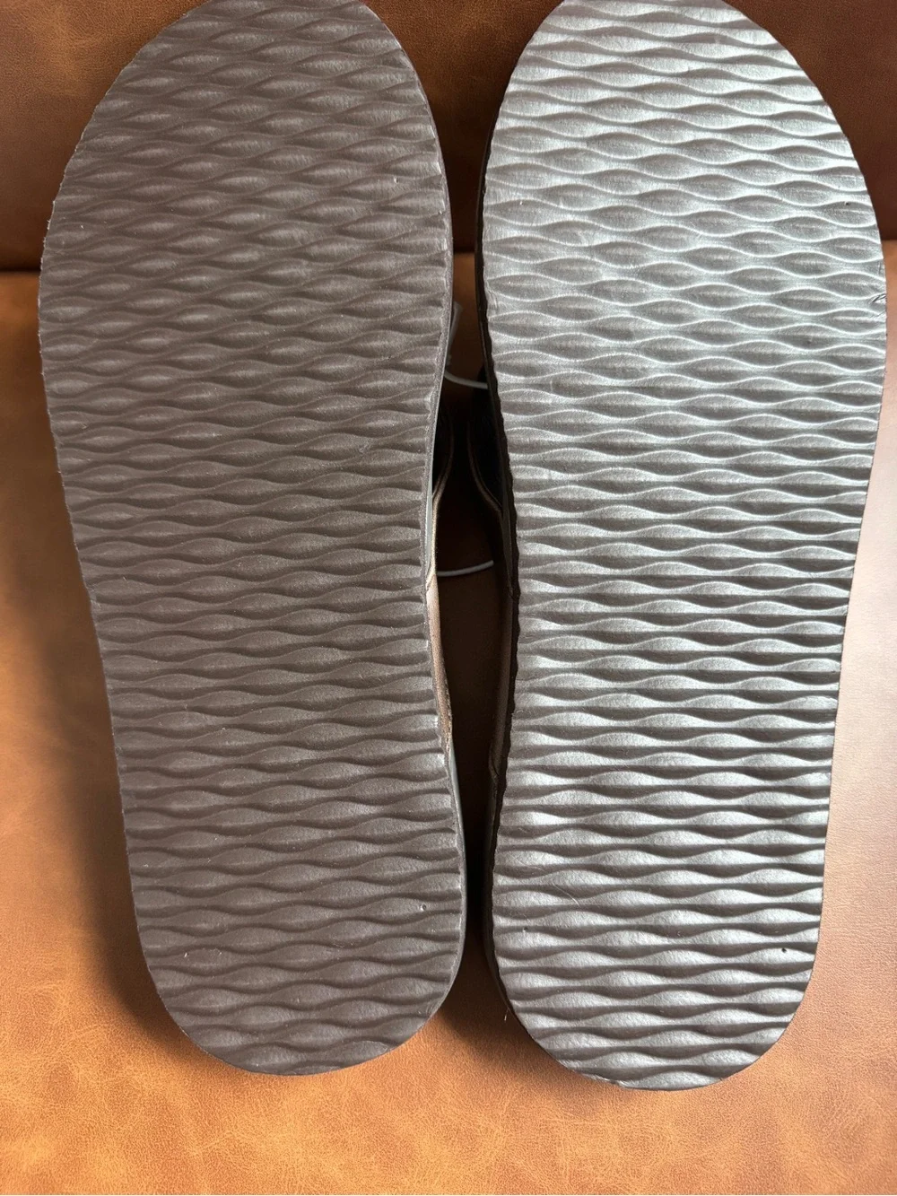 J. Crew Men’s Dark Brown and Black Flip-Flop Sandals